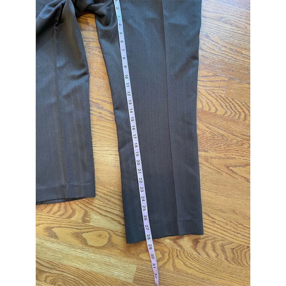 Lady Hagen Women's Size 12 Brown Herringbone Dress Pants Classic Fit - Picture 5 of 9